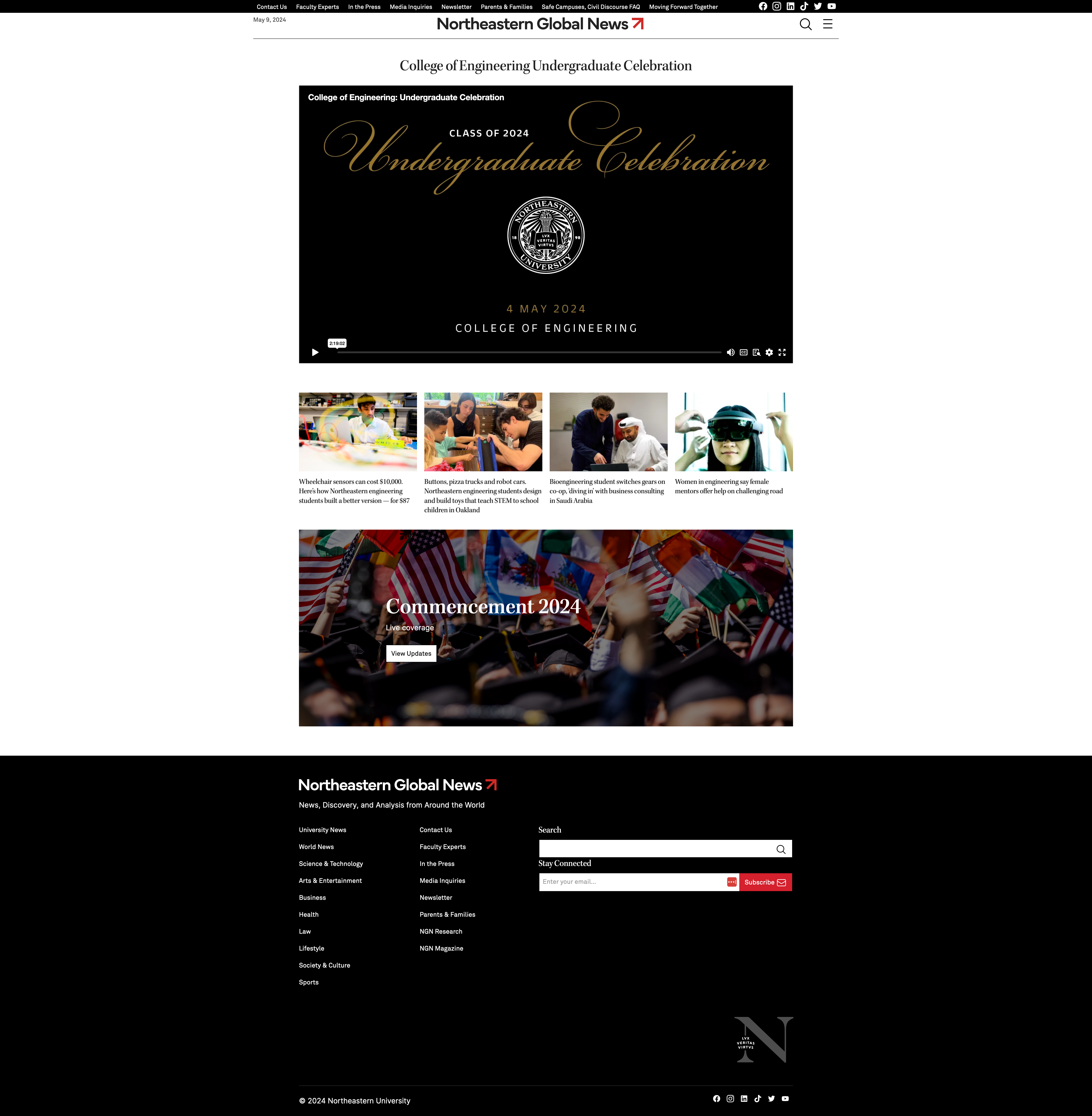 Northeastern Global News Livestream Pages