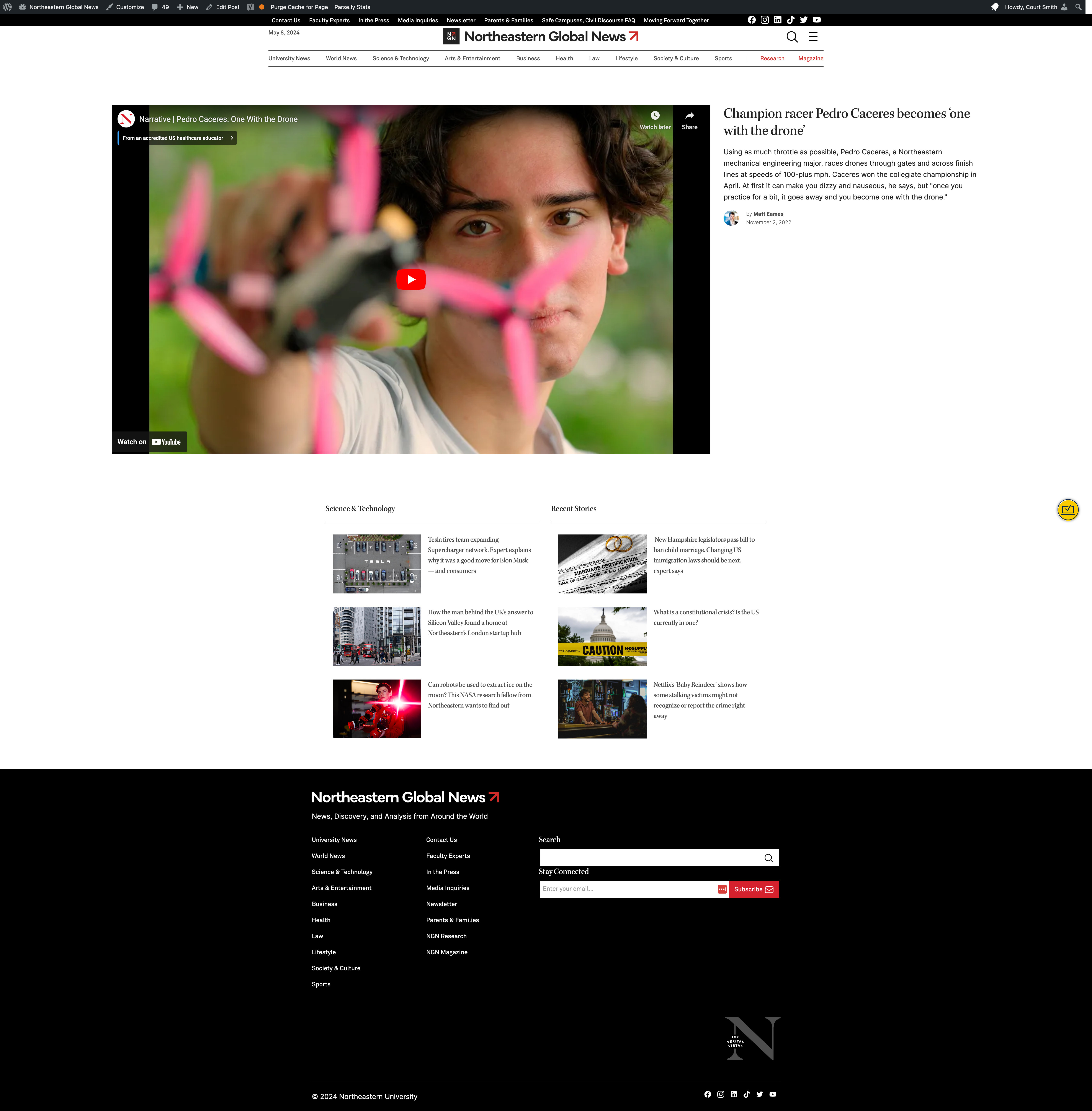 Northeastern Global News Video Pages
