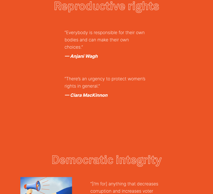 Northeastern Global News Young Voters Article with an Orange Background